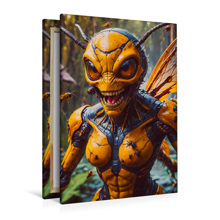 Premium Textil-Leinwand Ein Hornissenmensch