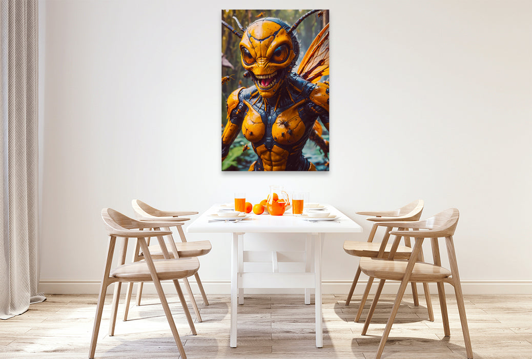 Premium Textil-Leinwand Ein Hornissenmensch