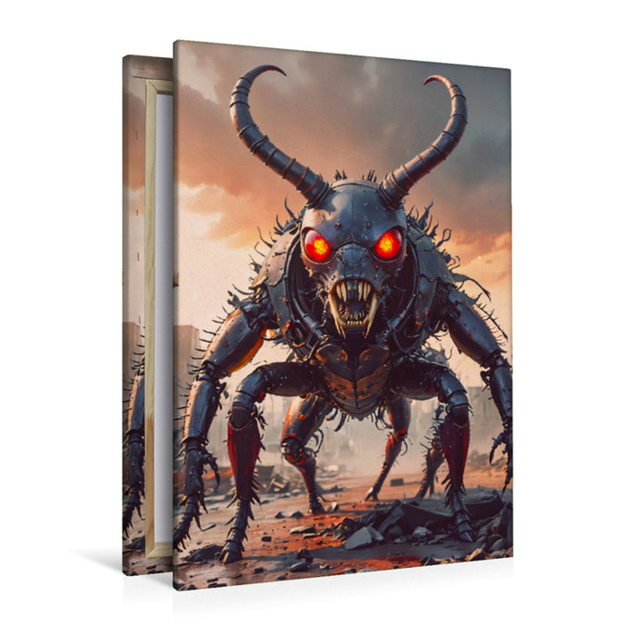 Premium Textil-Leinwand Halb Mensch Halb Hirschkäfer