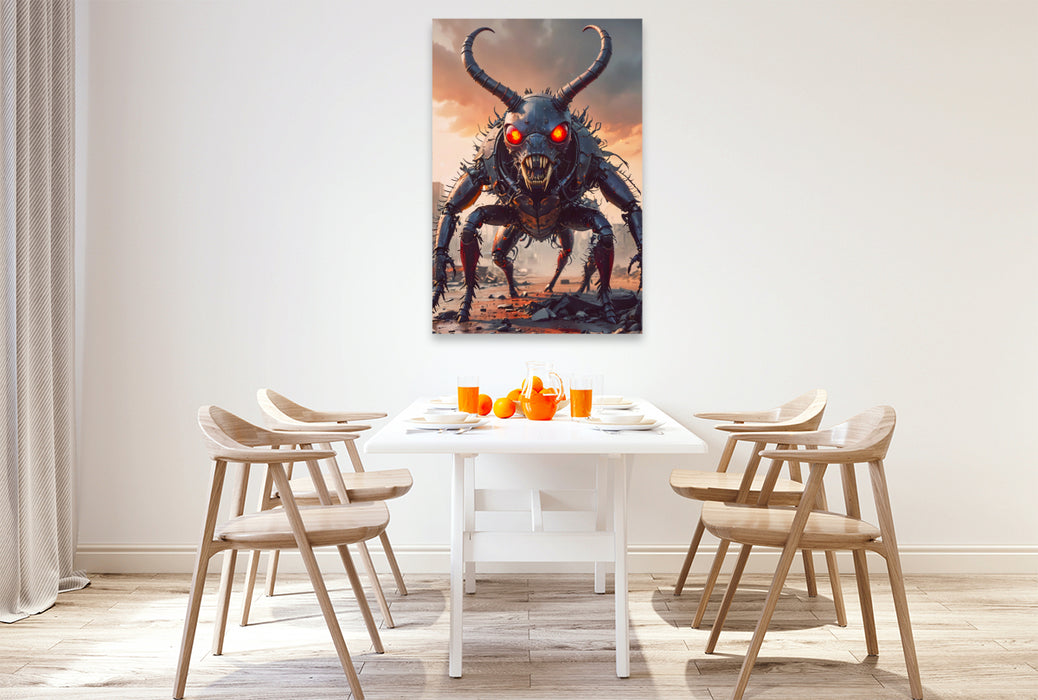 Premium Textil-Leinwand Halb Mensch Halb Hirschkäfer