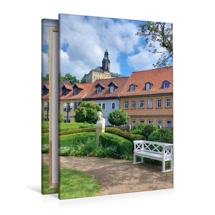 Premium Textil-Leinwand Rudolstadt, Im Garten des Schillerhauses