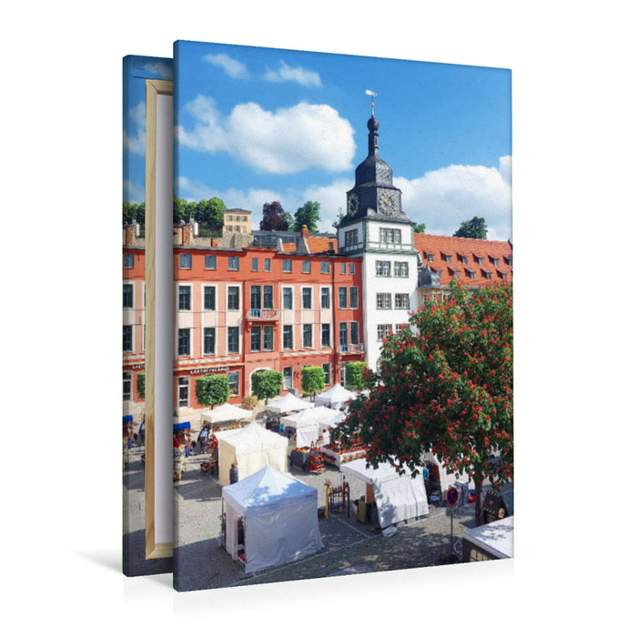 Premium Textil-Leinwand Rudolstadt, Blick auf den Marktplatz