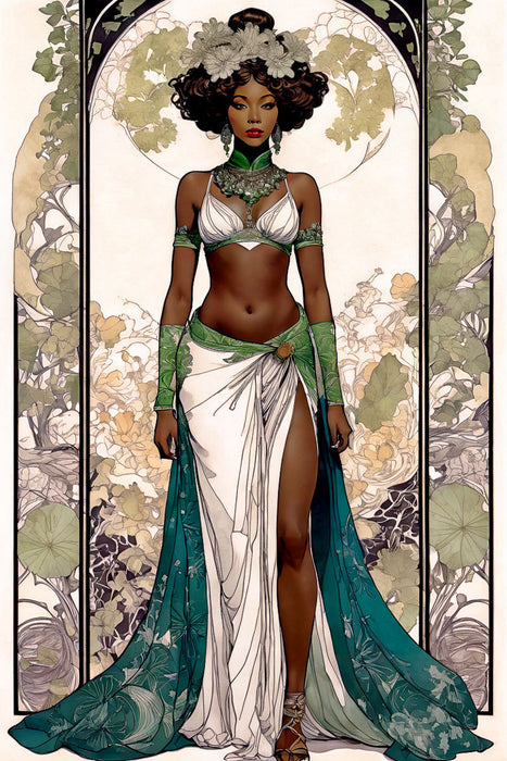 Premium Textil-Leinwand Exotische Tiana