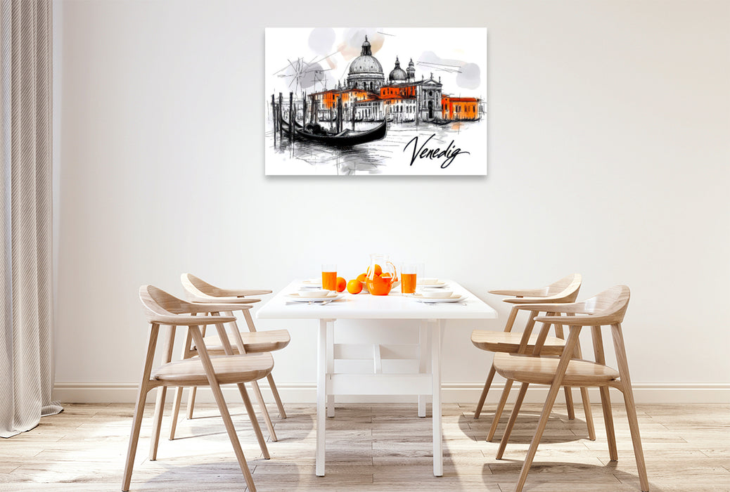 Premium Textil-Leinwand Venedig
