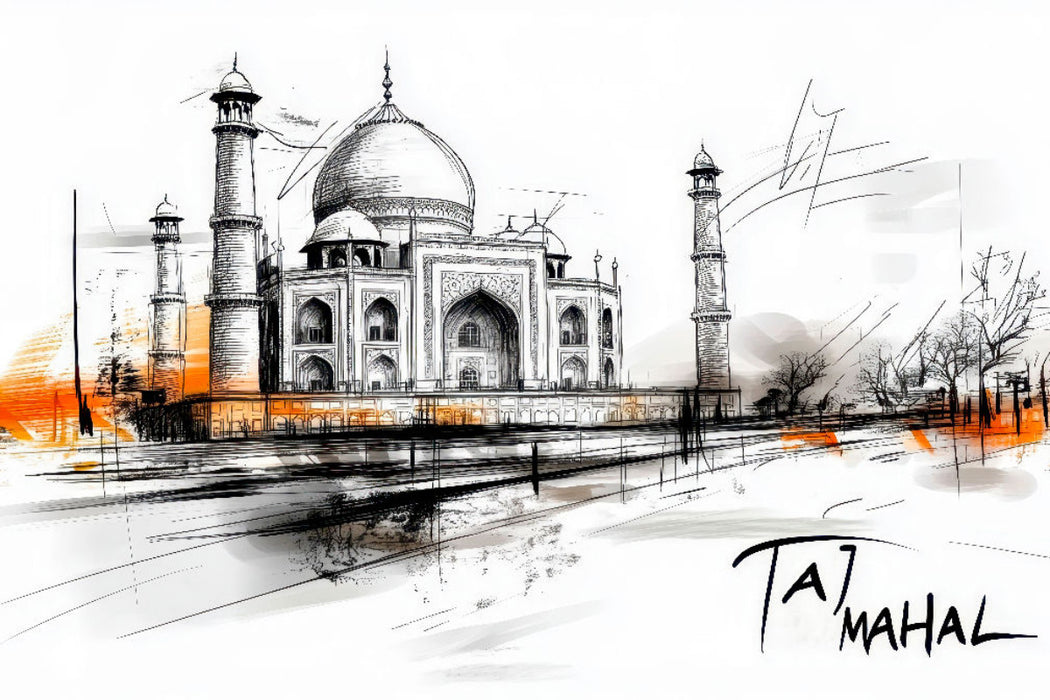 Premium Textil-Leinwand Taj Mahal