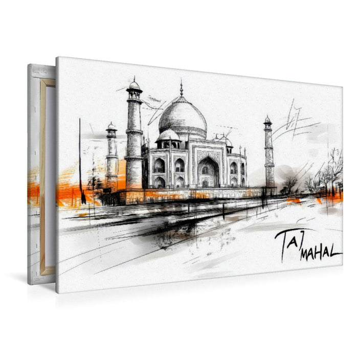Premium Textil-Leinwand Taj Mahal