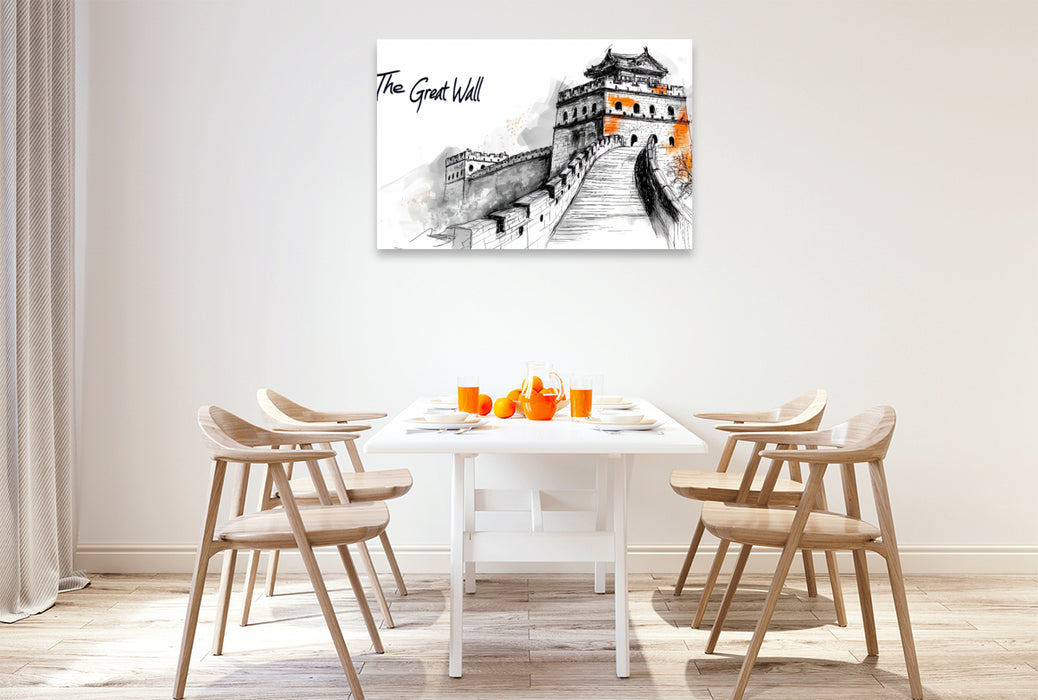Premium Textil-Leinwand Chinesische Mauer