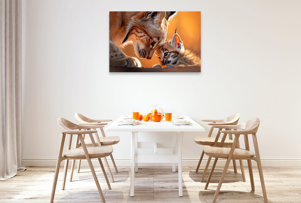 Premium Textil-Leinwand Luchs