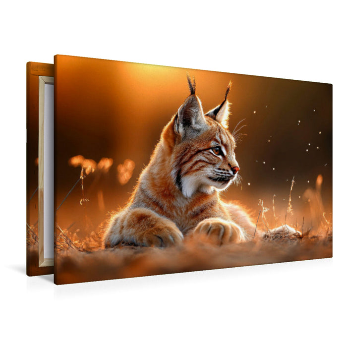 Premium Textil-Leinwand Luchs