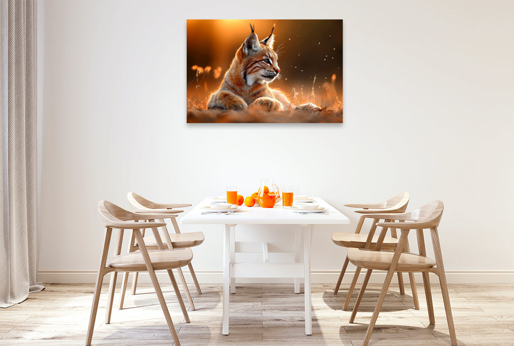 Premium Textil-Leinwand Luchs