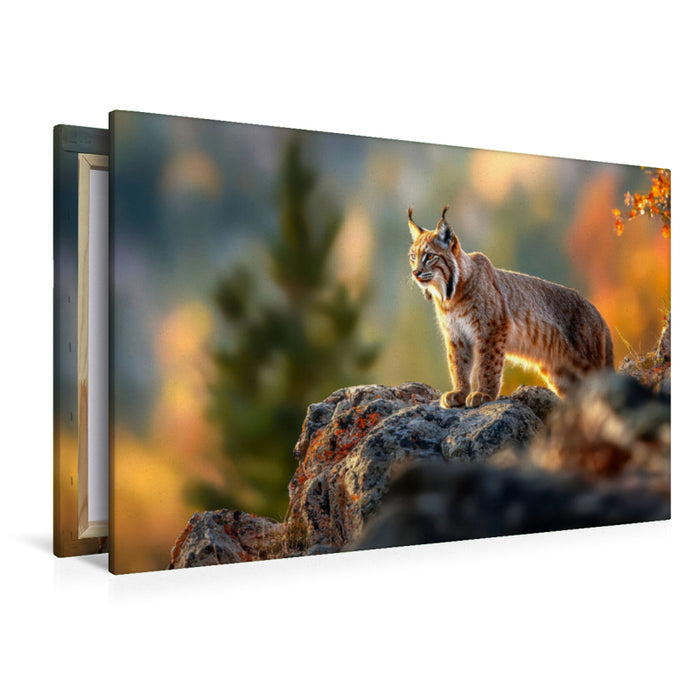 Premium Textil-Leinwand Luchs