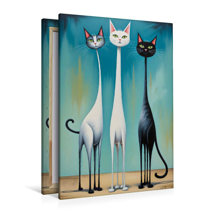 Premium Textil-Leinwand Katzen - Pretty Girls Club