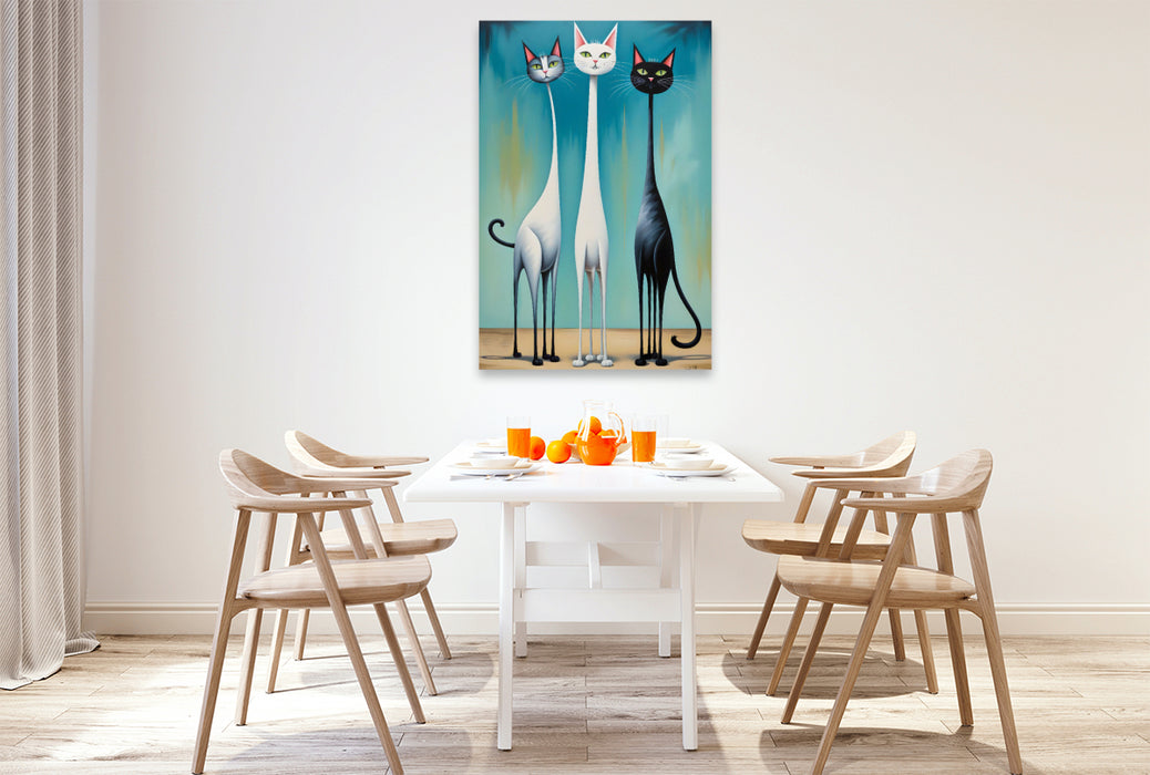 Premium Textil-Leinwand Katzen - Pretty Girls Club