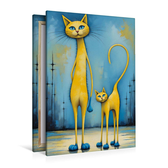 Premium Textil-Leinwand Katzen - Den Schalk im Blick