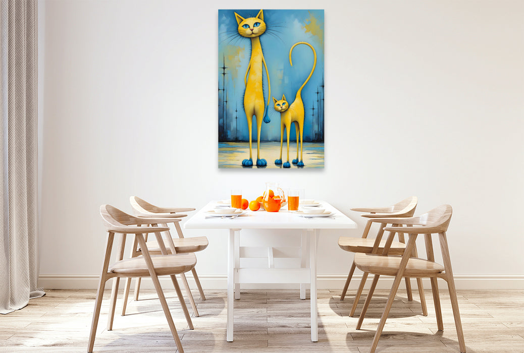 Premium Textil-Leinwand Katzen - Den Schalk im Blick