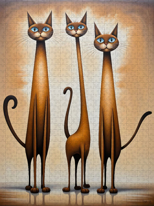 Schlaue Katzenclique - CALVENDO Foto-Puzzle'