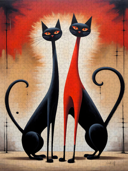 Katzen - Samtpfoten im Team - CALVENDO Foto-Puzzle'