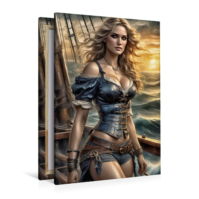 Premium Textil-Leinwand Bridget ist abgeklärt und nicht leicht aus der Ruhe zu bringen.