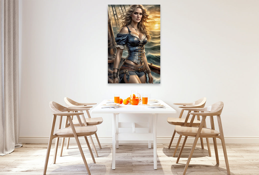 Premium Textil-Leinwand Bridget ist abgeklärt und nicht leicht aus der Ruhe zu bringen.