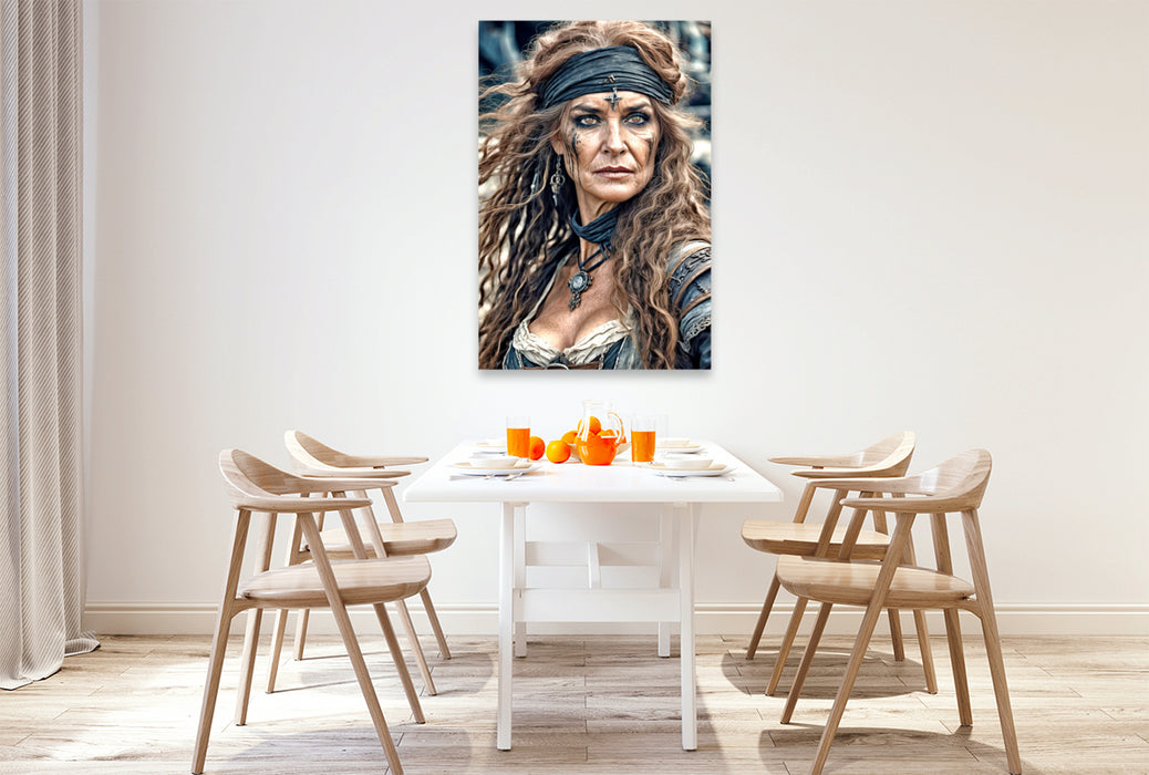 Premium Textil-Leinwand Ihre Erfahrung drängt Angela in die Rolle der Kapitänin.