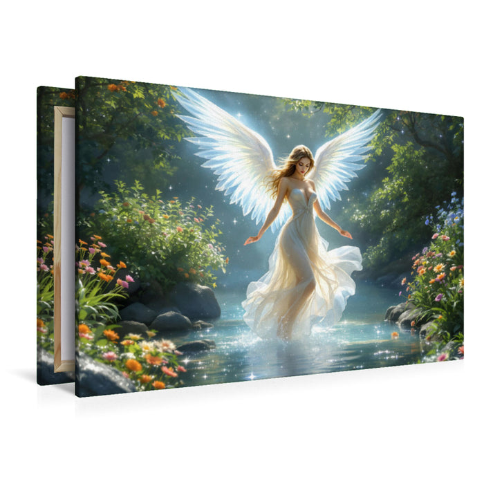 Premium Textil-Leinwand Juniengel