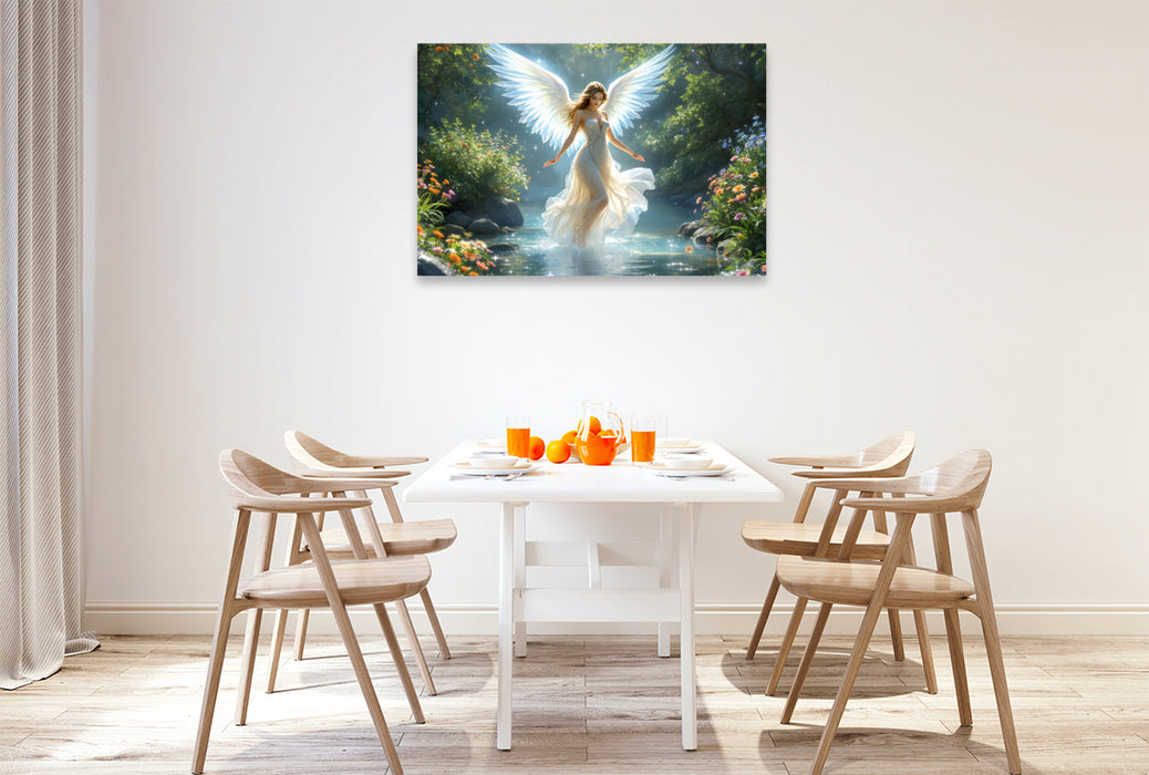 Premium Textil-Leinwand Juniengel