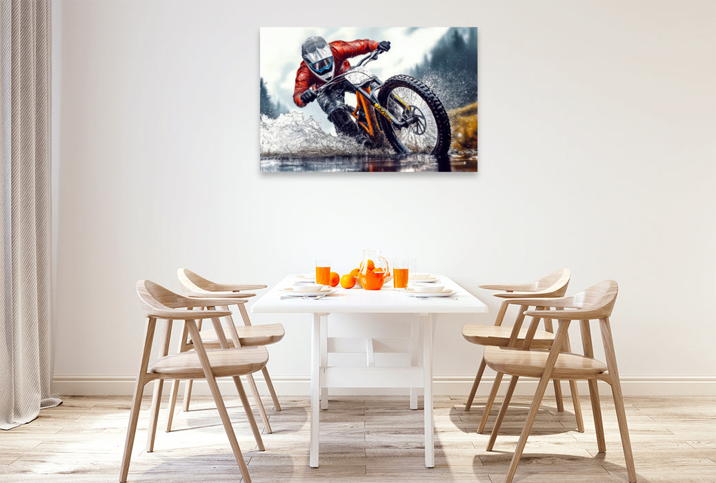 Premium Textil-Leinwand Mountainbike