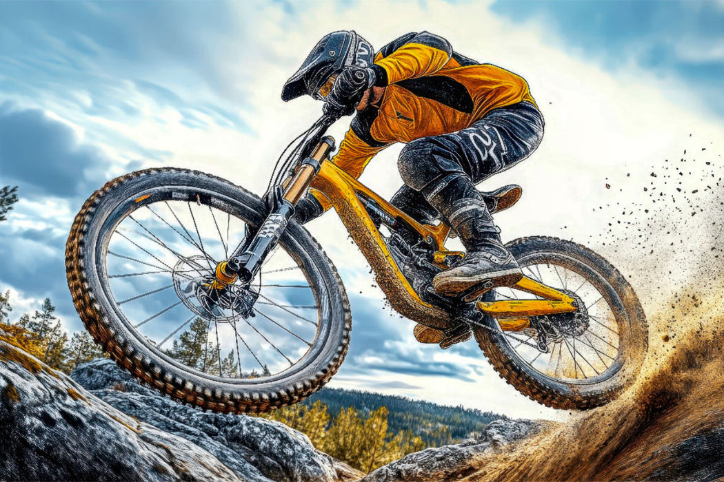 Premium Textil-Leinwand Mountainbike