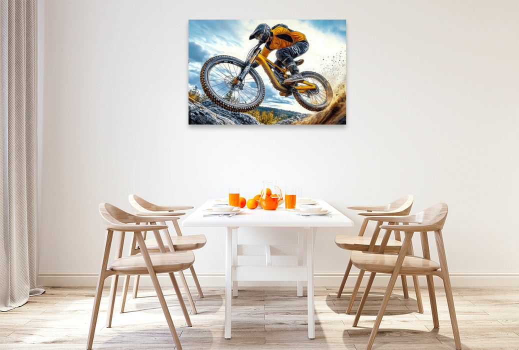 Premium Textil-Leinwand Mountainbike