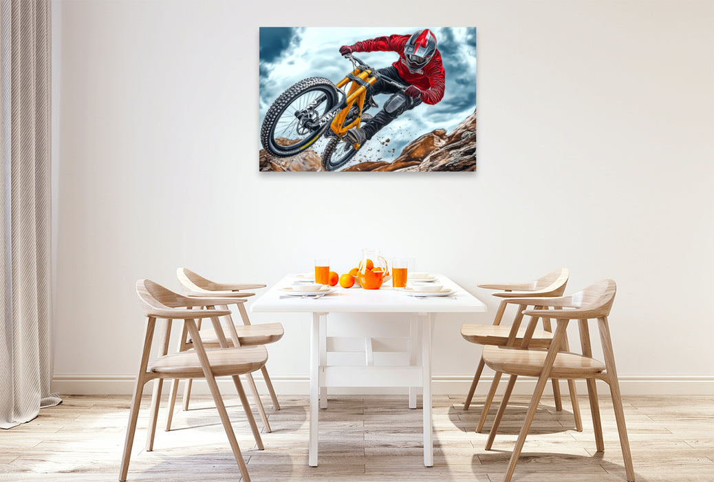 Premium Textil-Leinwand Mountainbike