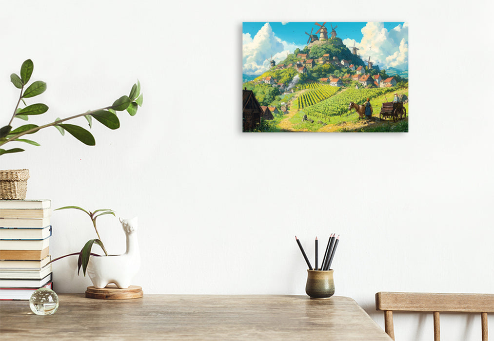 Premium Textil-Leinwand Das Tal der Winde - Anime Landschaft