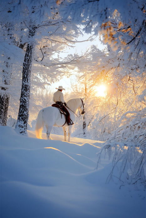 Premium Textil-Leinwand Knirschender Schnee