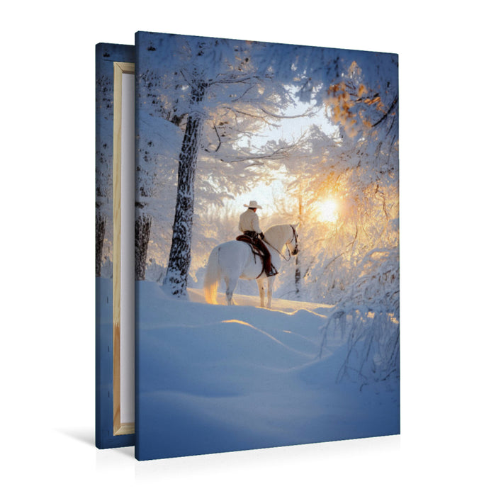 Premium Textil-Leinwand Knirschender Schnee