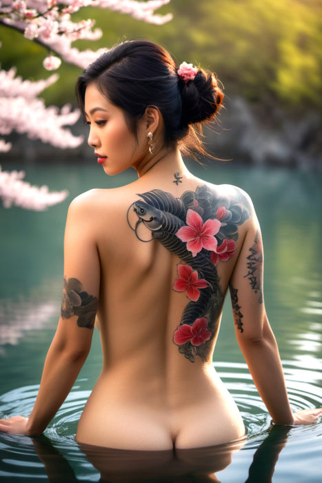 Premium Textil-Leinwand Narumi – Die Verführerische