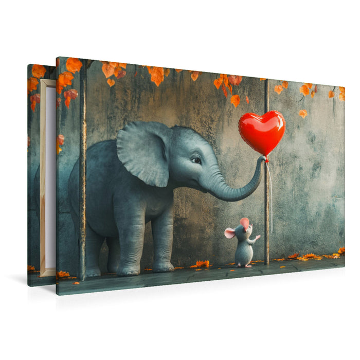 Premium Textil-Leinwand An der Haltestelle