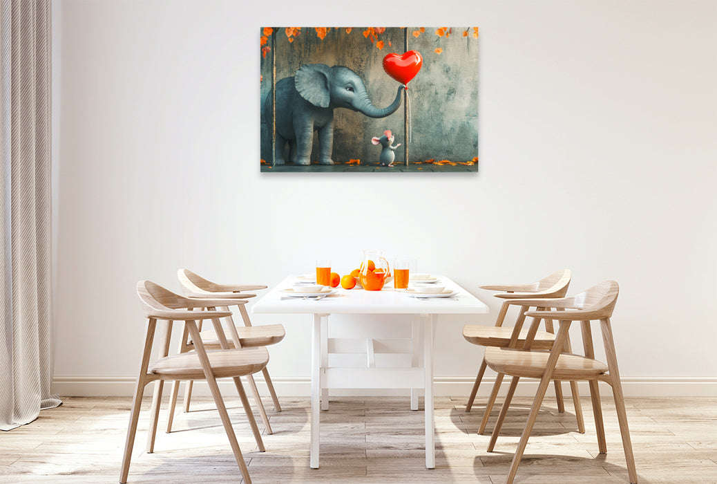 Premium Textil-Leinwand An der Haltestelle