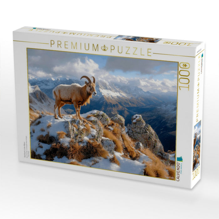 Steinbock in den Alpen - CALVENDO Foto-Puzzle'