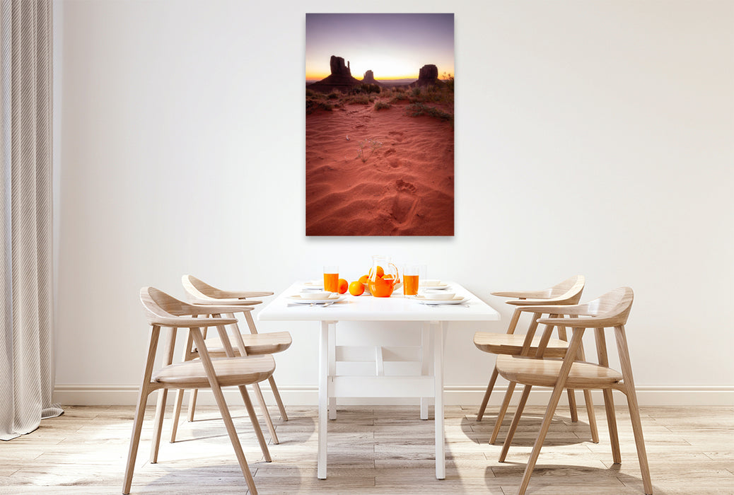 Premium Textil-Leinwand Monument Valley