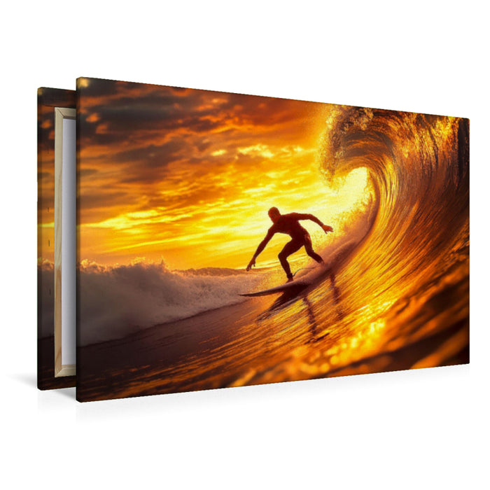 Premium Textil-Leinwand Surfen