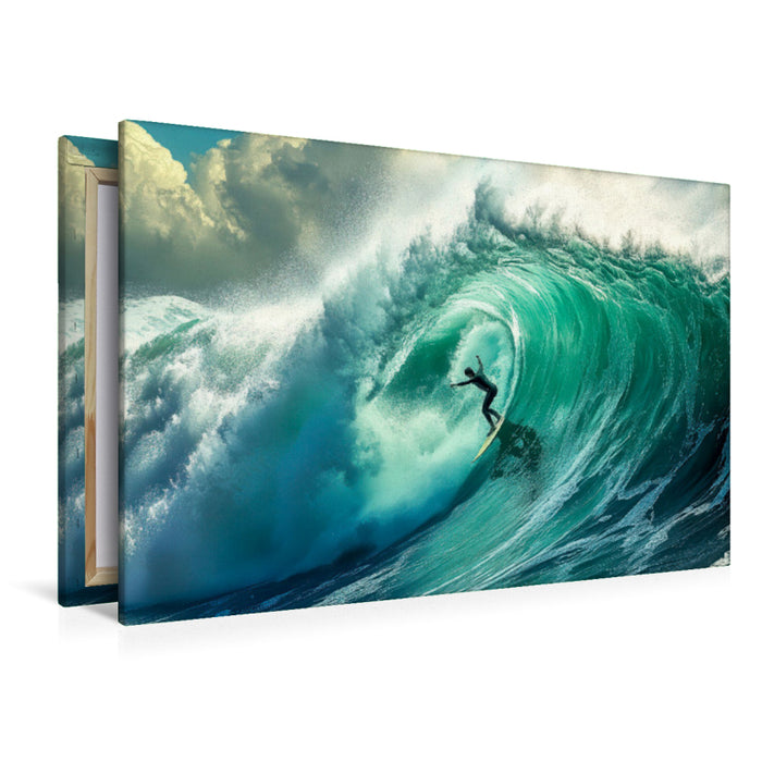 Premium Textil-Leinwand Surfen
