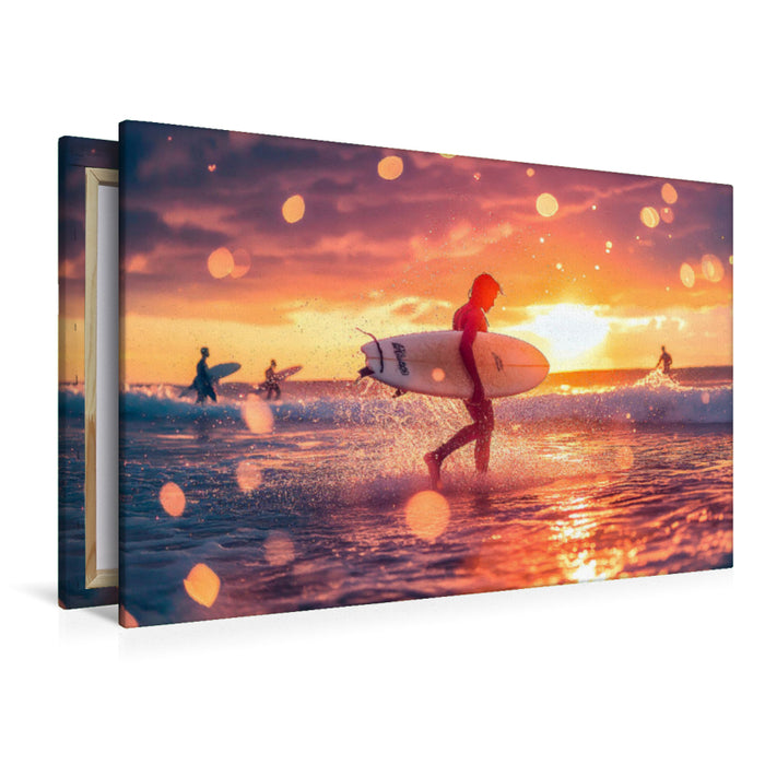 Premium Textil-Leinwand Surfen