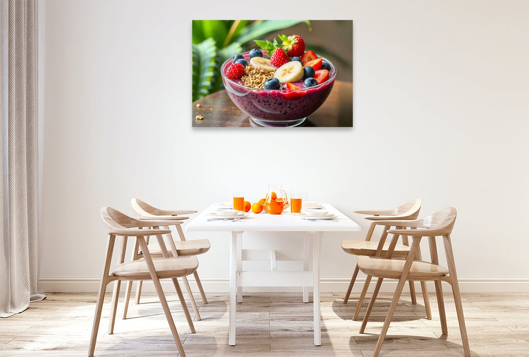 Premium Textil-Leinwand Superfood für die Sinne – Açaí-Bowl als HD-Leinwand & Puzzle!