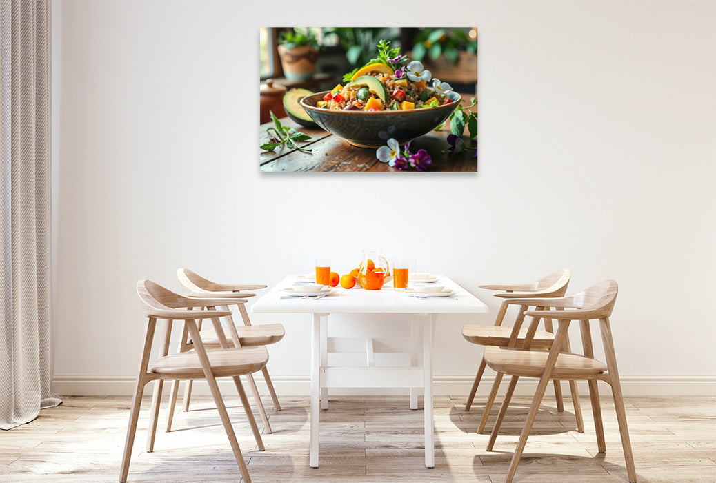 Premium Textil-Leinwand Superfood trifft auf Kunst – Quinoa-Salat als HD-Leinwand & Puzzle!