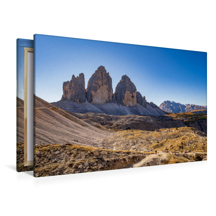 Premium Textil-Leinwand Blick von Tre Cime auf die Drei Zinnen