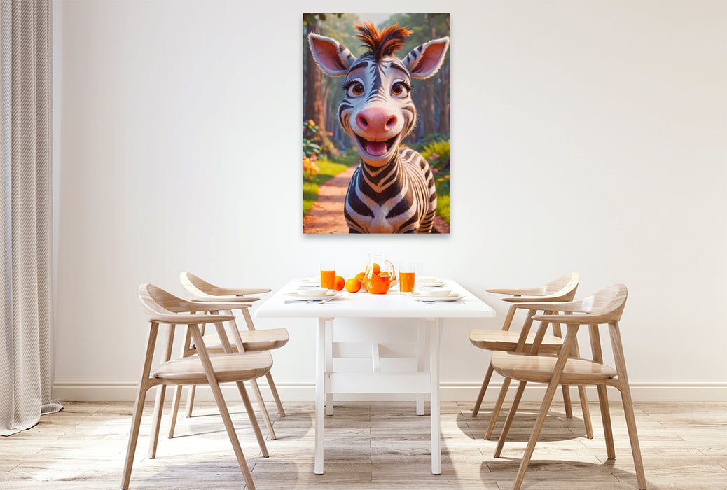 Premium Textil-Leinwand Das Zebra
