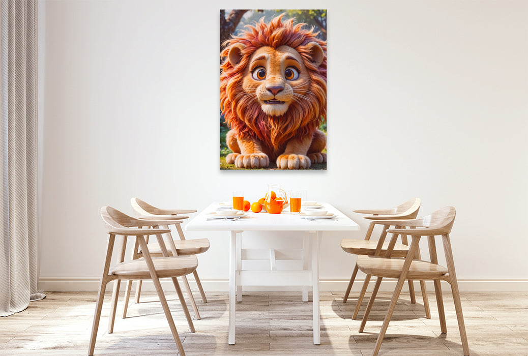 Premium Textil-Leinwand Der Löwe