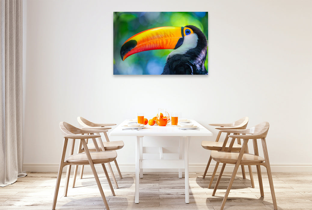 Premium Textil-Leinwand Farbenfroher Riesentukan