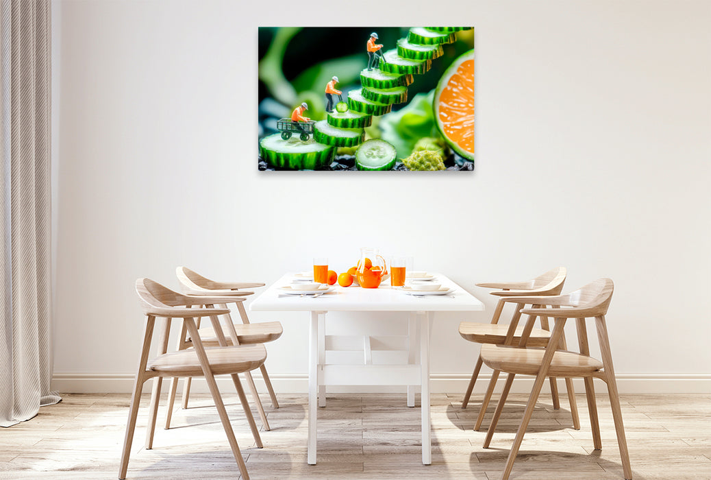 Premium Textil-Leinwand Miniaturwelt