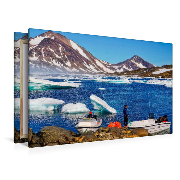 Premium Textil-Leinwand Leben mit den Eisbergen