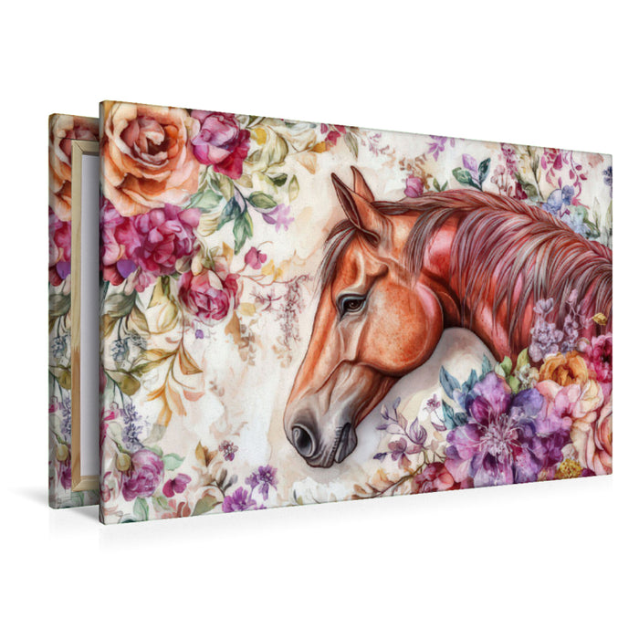 Premium Textil-Leinwand Blüten und Mähnen